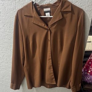 Kim Rogers Tan Collared Blouse